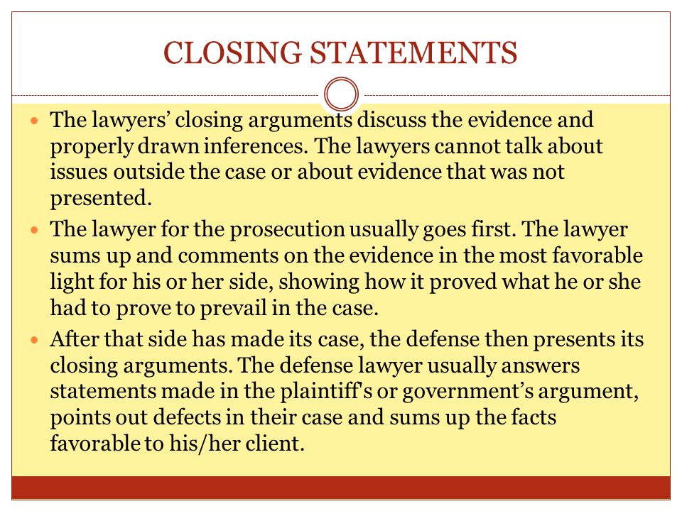 Closing Argument in Criminal Trials
